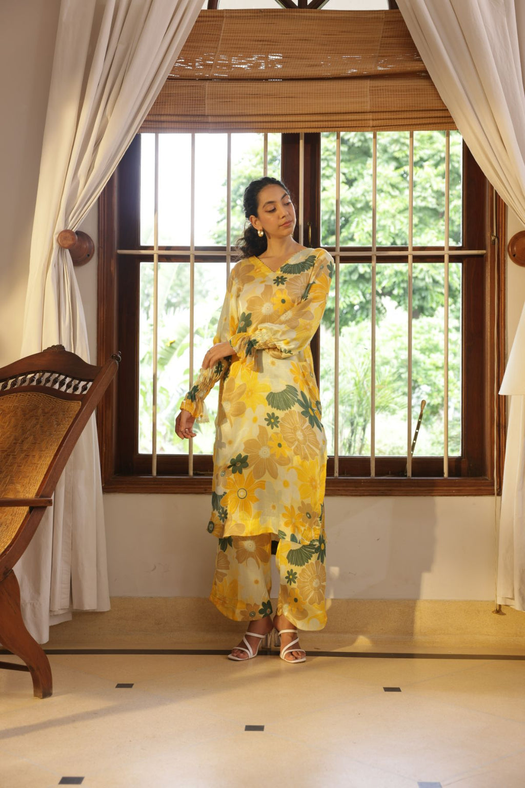 Greece Kurta Set - Mosaic Yellow Print (Set of 2)