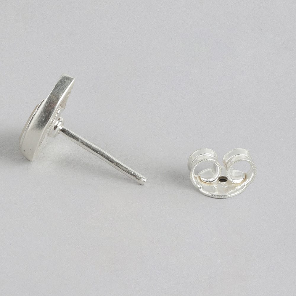 92.5 Silver White Kundan Drop Stud Earrings