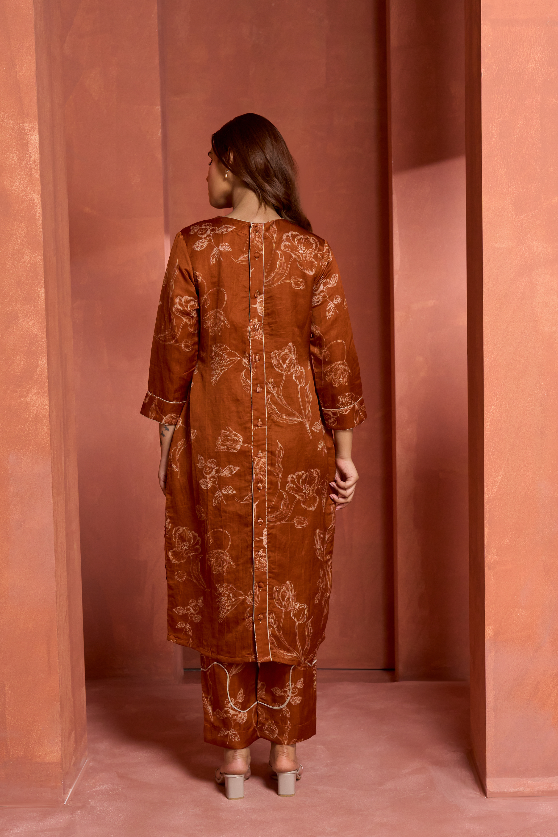 Tangerine Kurta Set