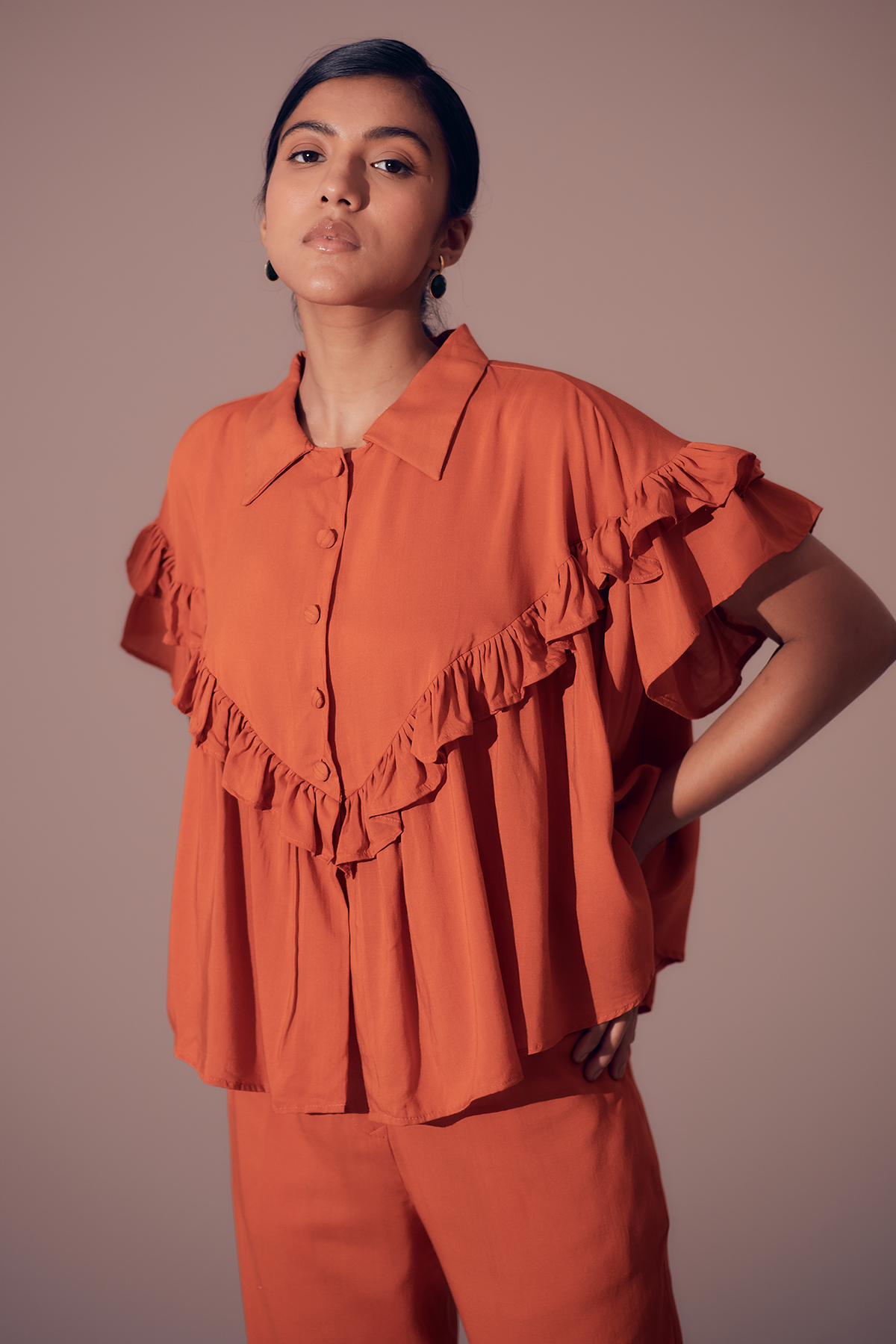 Leo Co-Ord set - Sunset Orange (Set of 2)