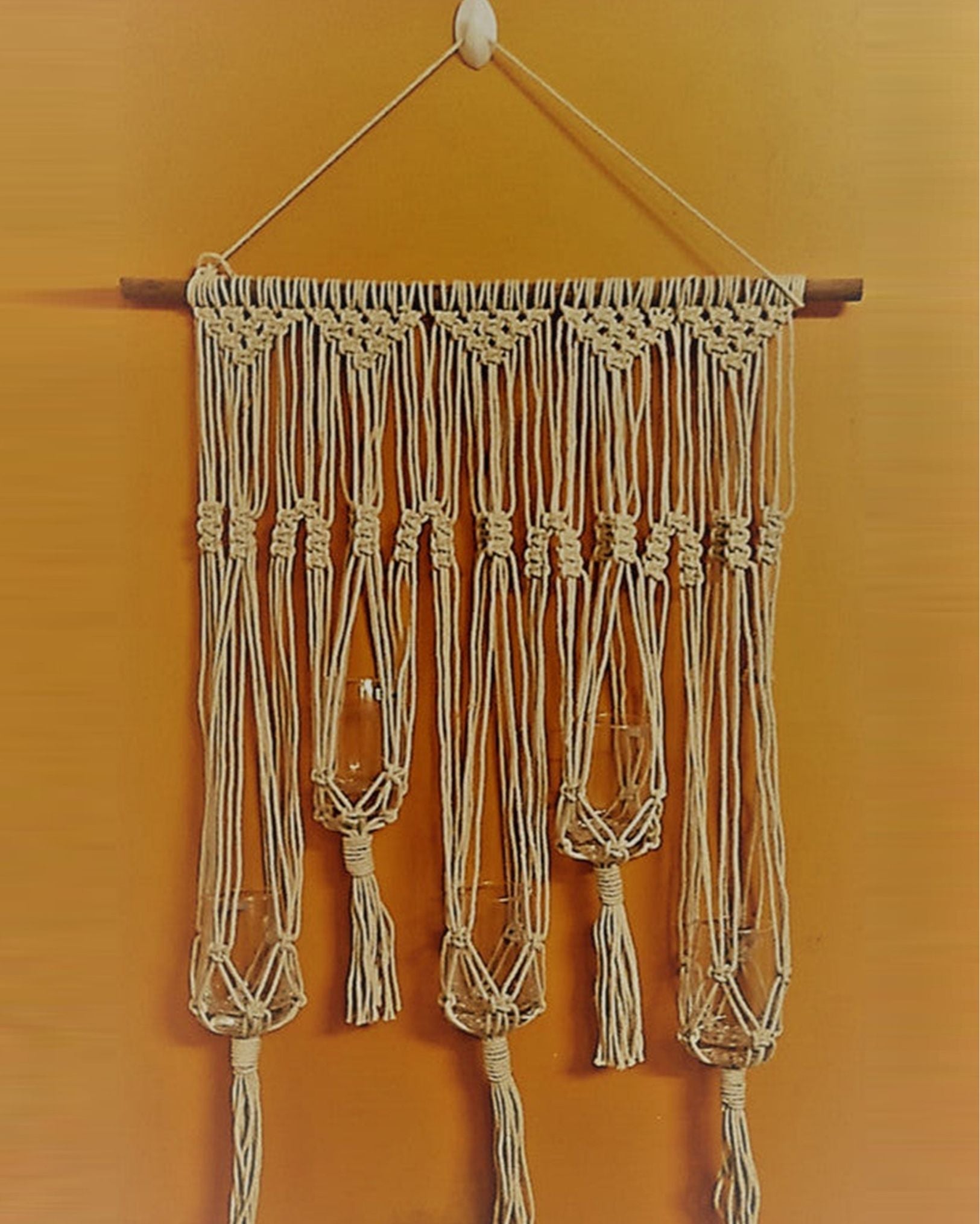 Macrame Candle Holder – Glass – Indiehaat  