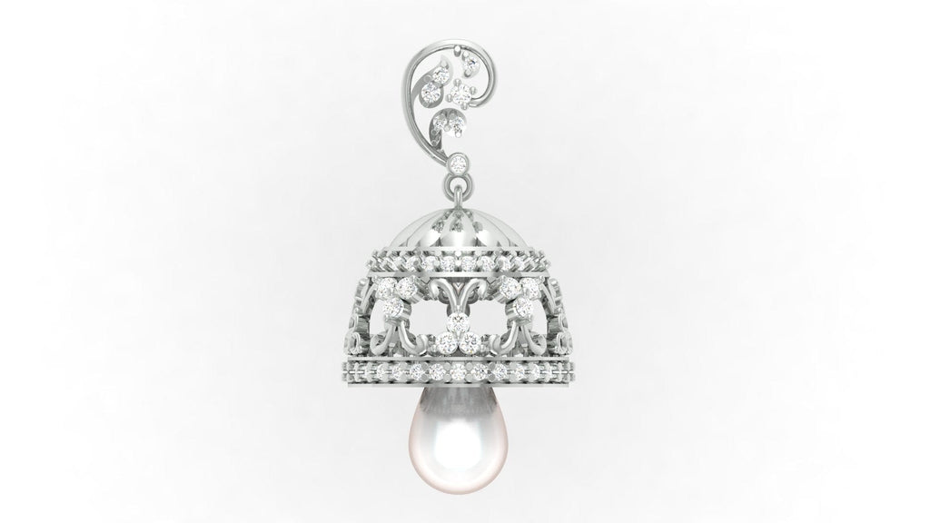 92.5 sterling silver zircon pearl earring
