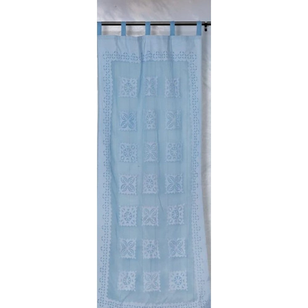Applique Work Wall Hanging Blue Curtain
Size - 44"X84" (3.5 X 7 Ft)-Indiehaat