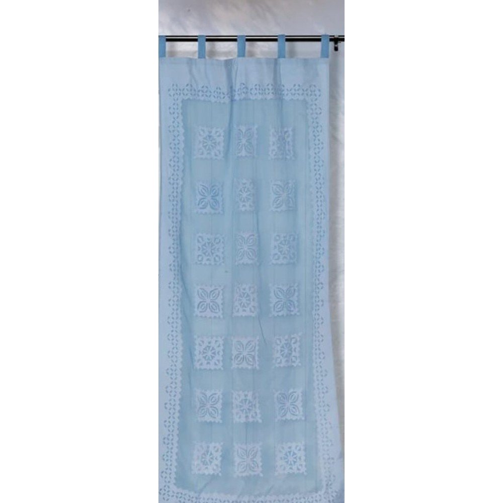 Applique Work Wall Hanging Blue Curtain (Set of 2)
-Indiehaat