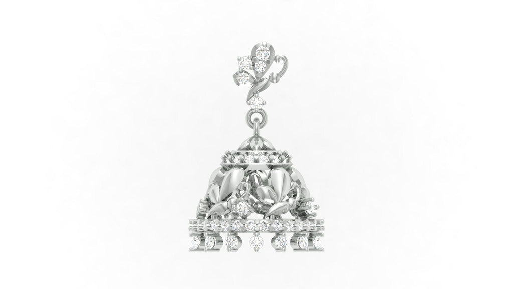 92.5 silver zircon bell shaped earring