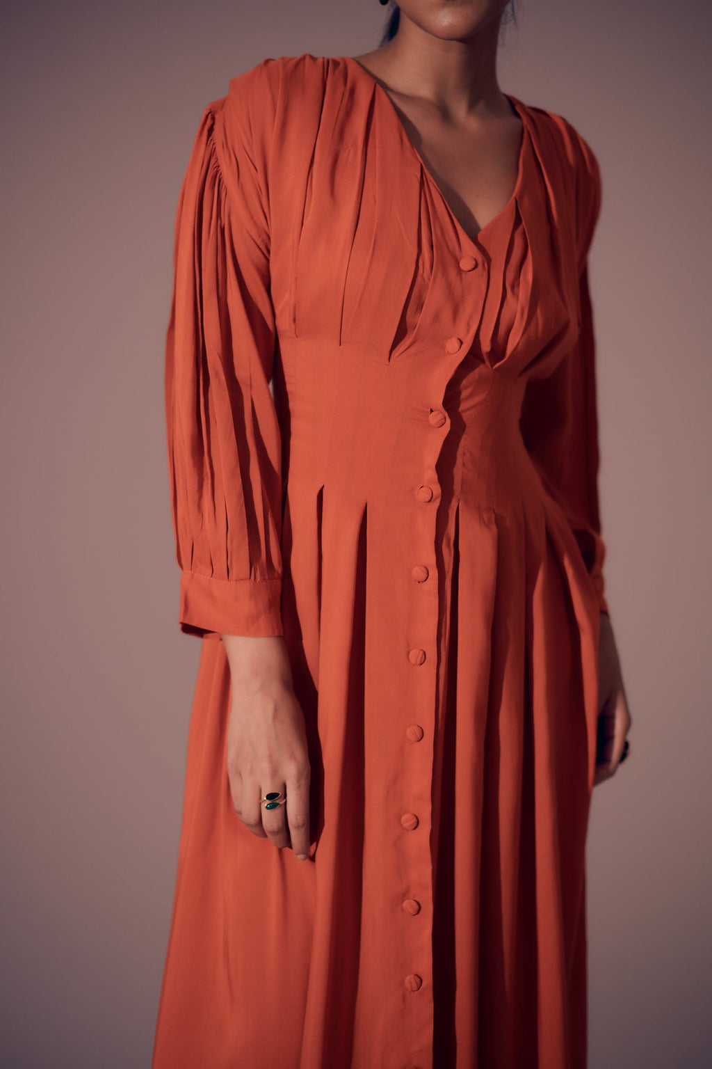 Georgia Dress - Sunset Orange