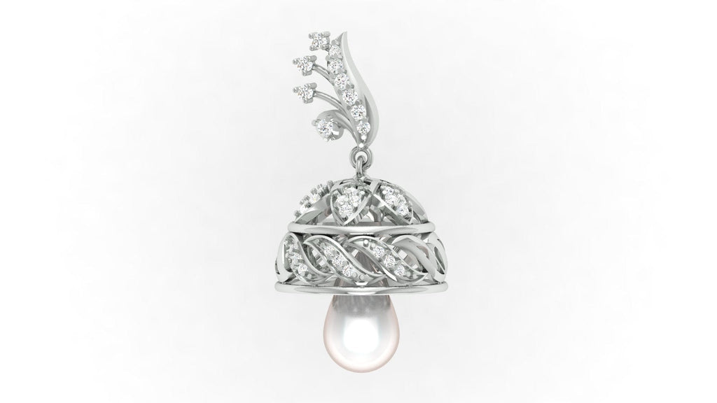 92.5 silver zircon pearl elegant earring