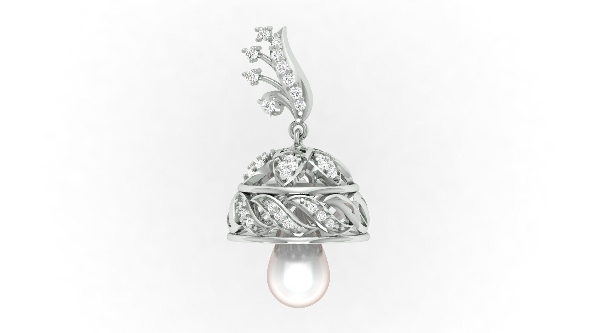 92.5 silver zircon pearl elegant earring