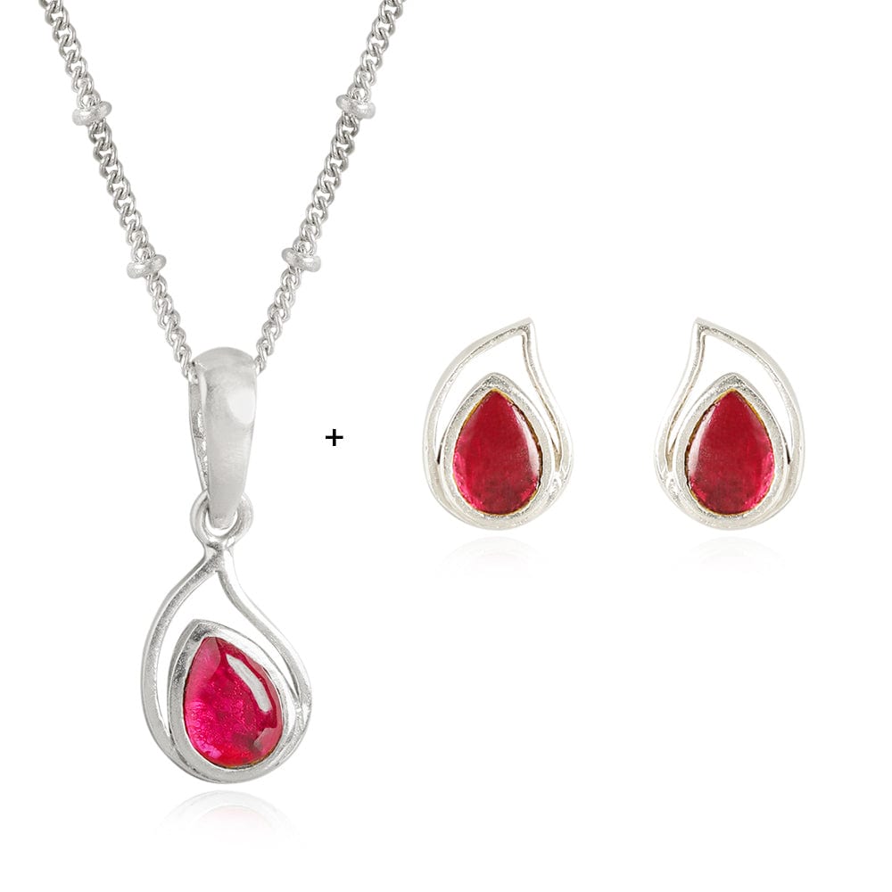 92.5 Silver Red Kundan Drop Earrings