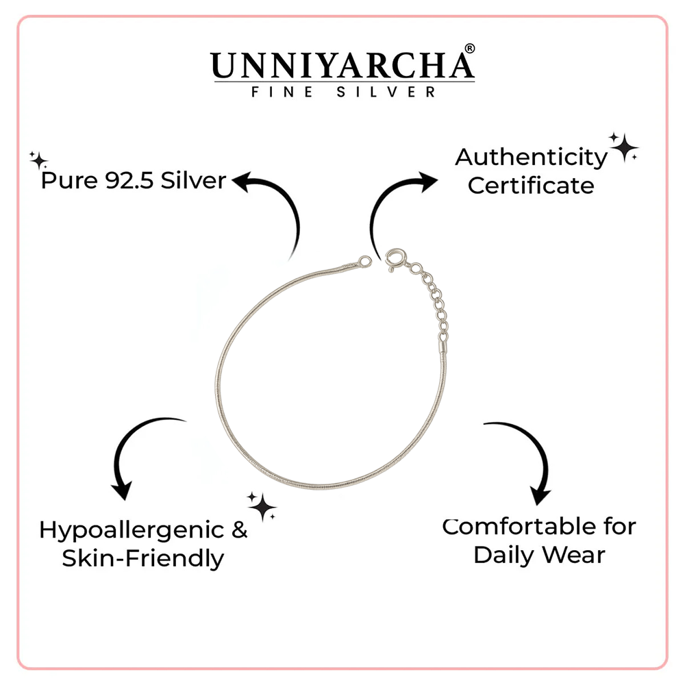 Silver Sleek 925 Silver Anklet