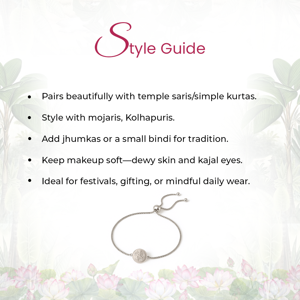 Pure 999 Silver Lakshmi Coin bracelet