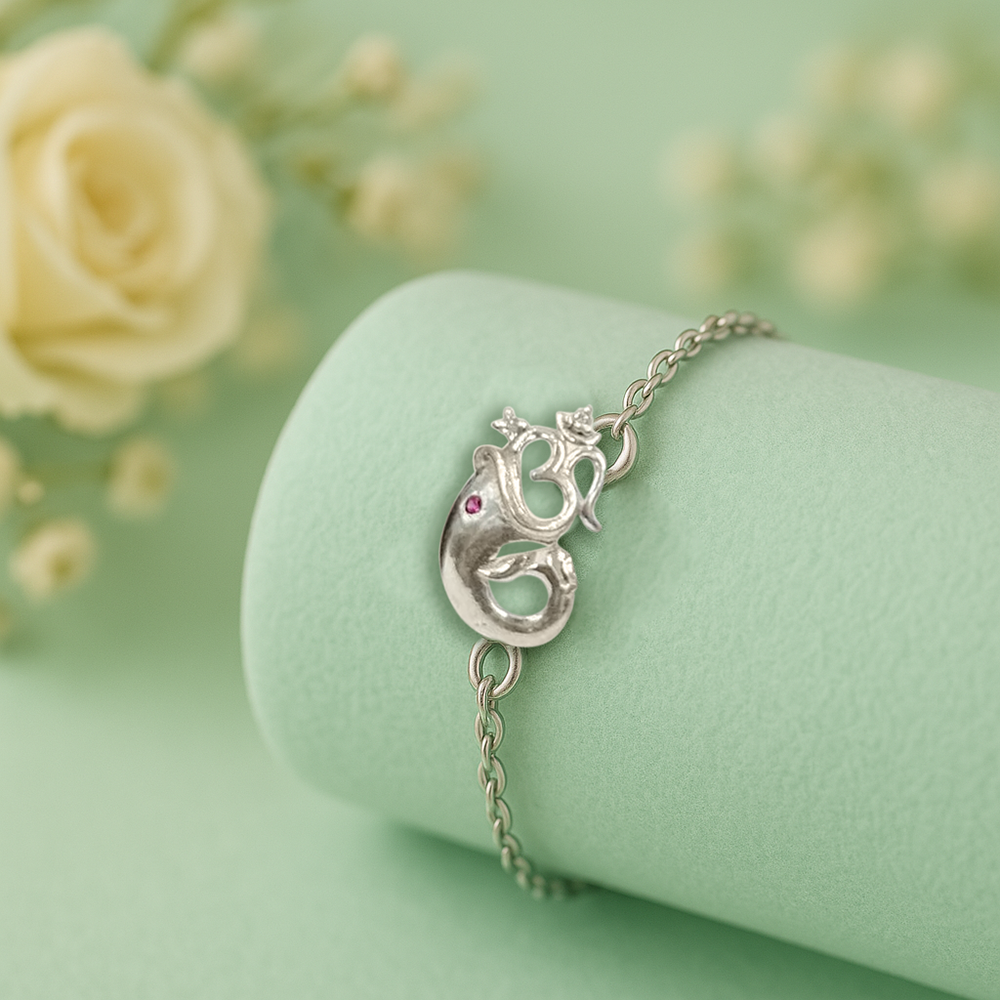 92.5 Silver Ganesha Bracelet