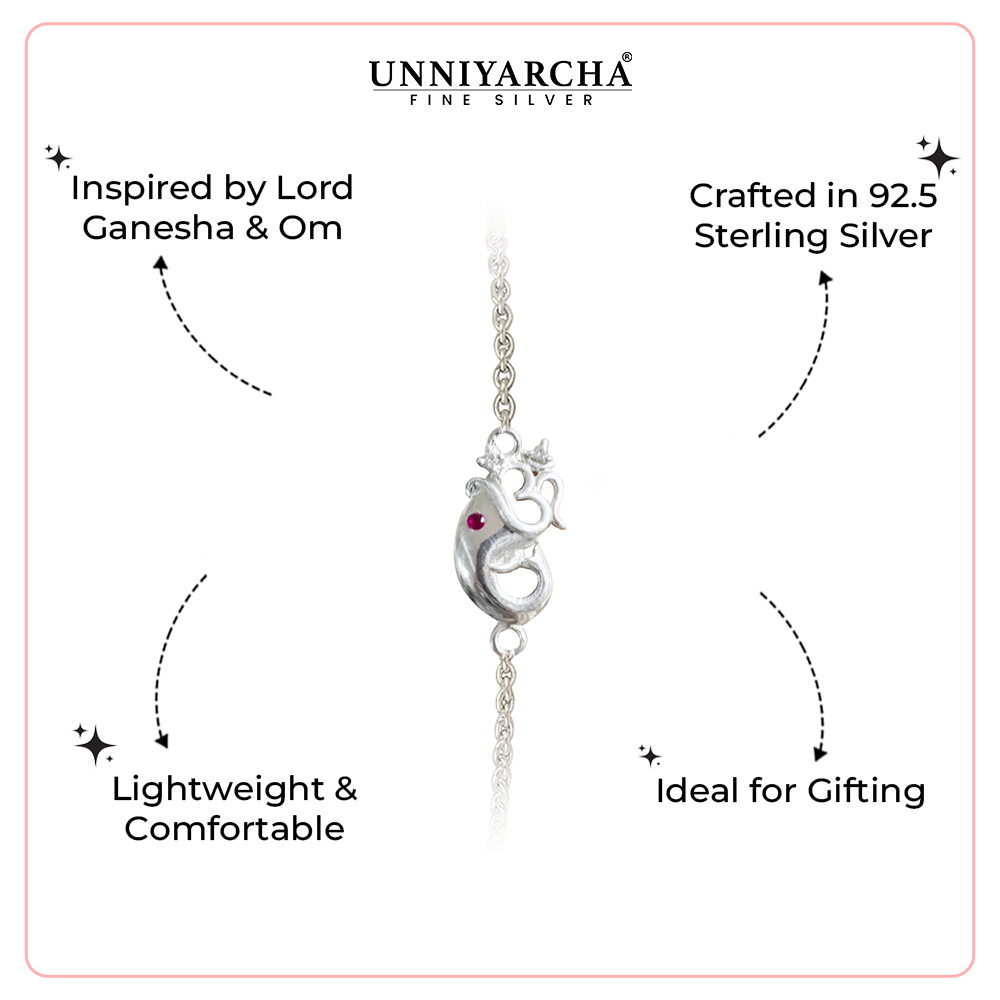 92.5 Silver Ganesha Bracelet