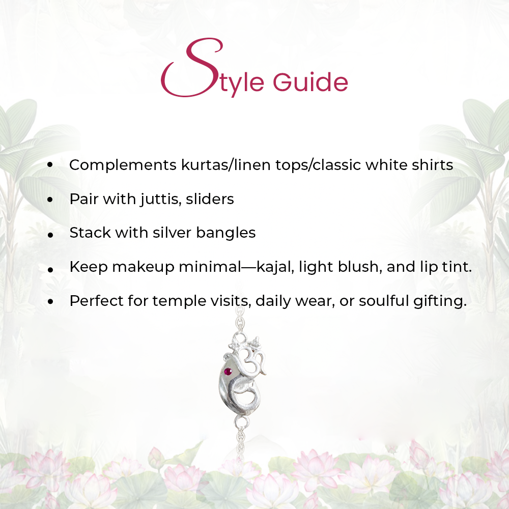 92.5 Silver Ganesha Bracelet