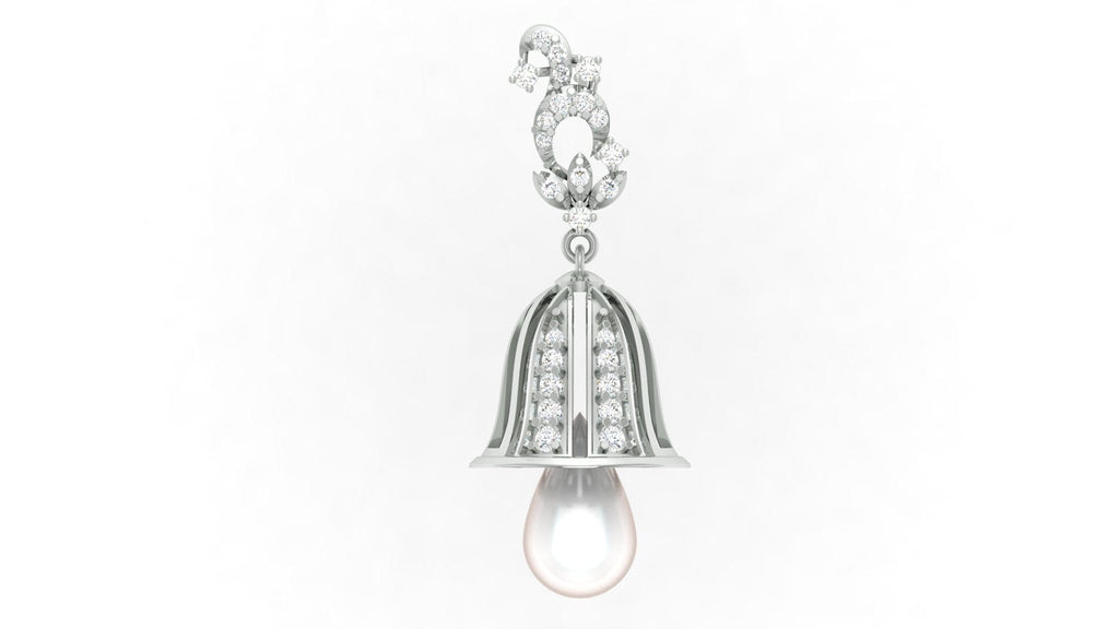 92.5 silver zircon pearl earring