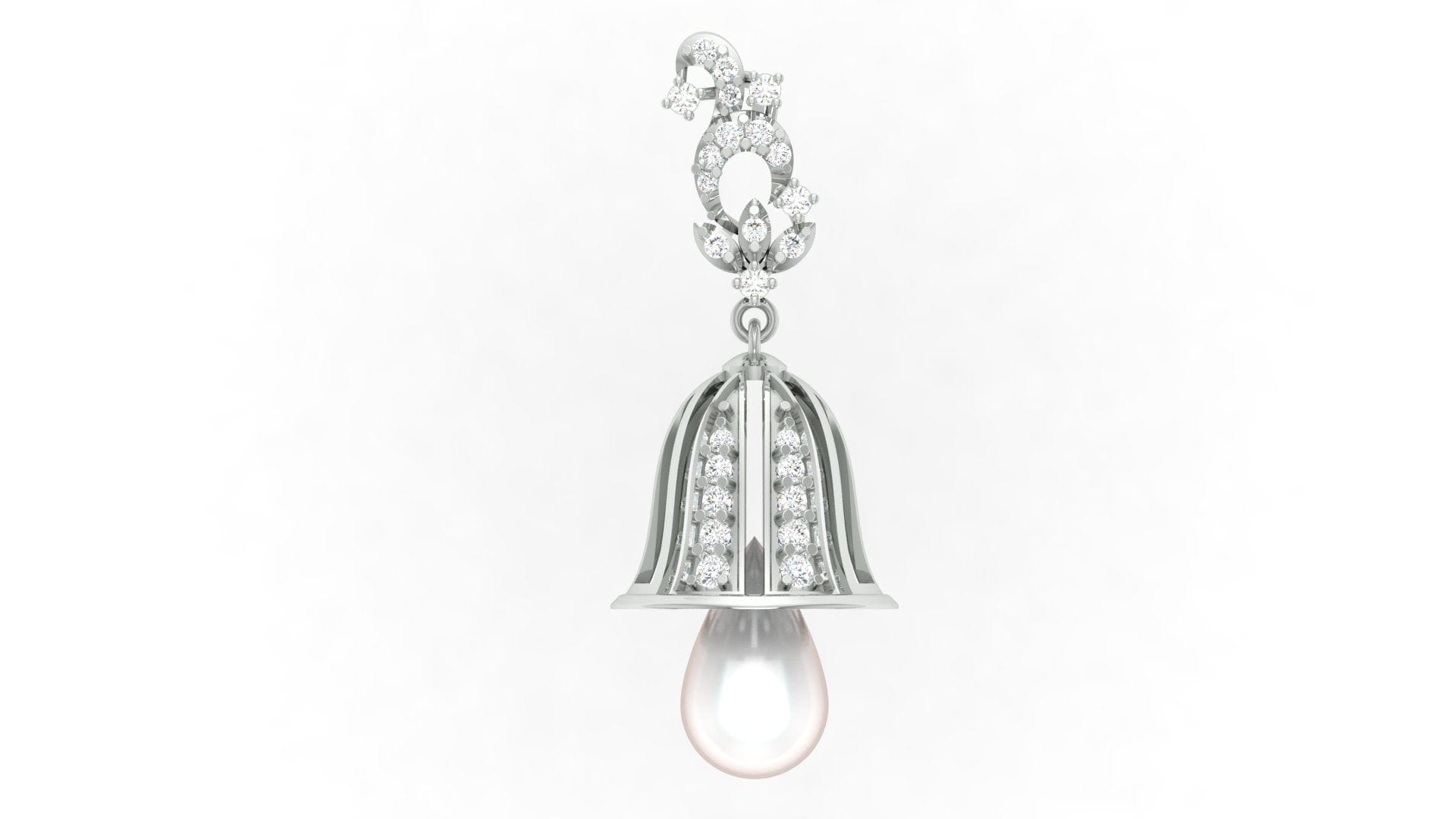 92.5 silver zircon pearl earring