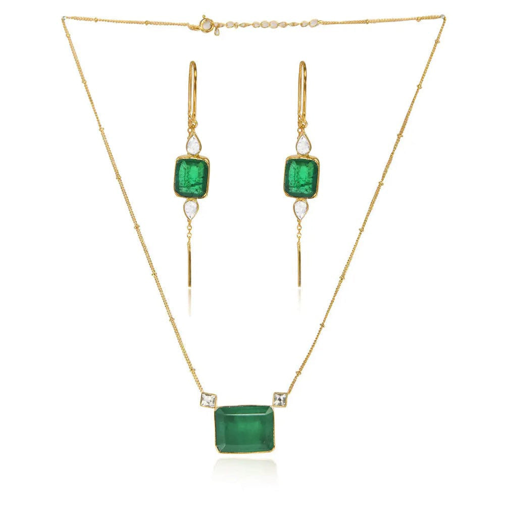 Silver Green Necklace