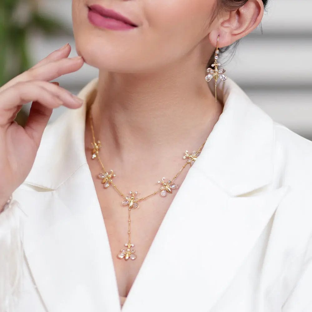 Unniyarcha 92.5 silver long necklace featuring butterfly pendant and delicate chain, handcrafted design