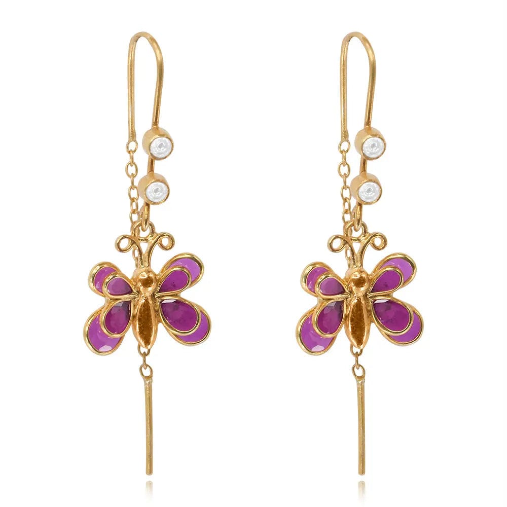 925 Sterling Silver Butterfly Sui Dhaga Earrings