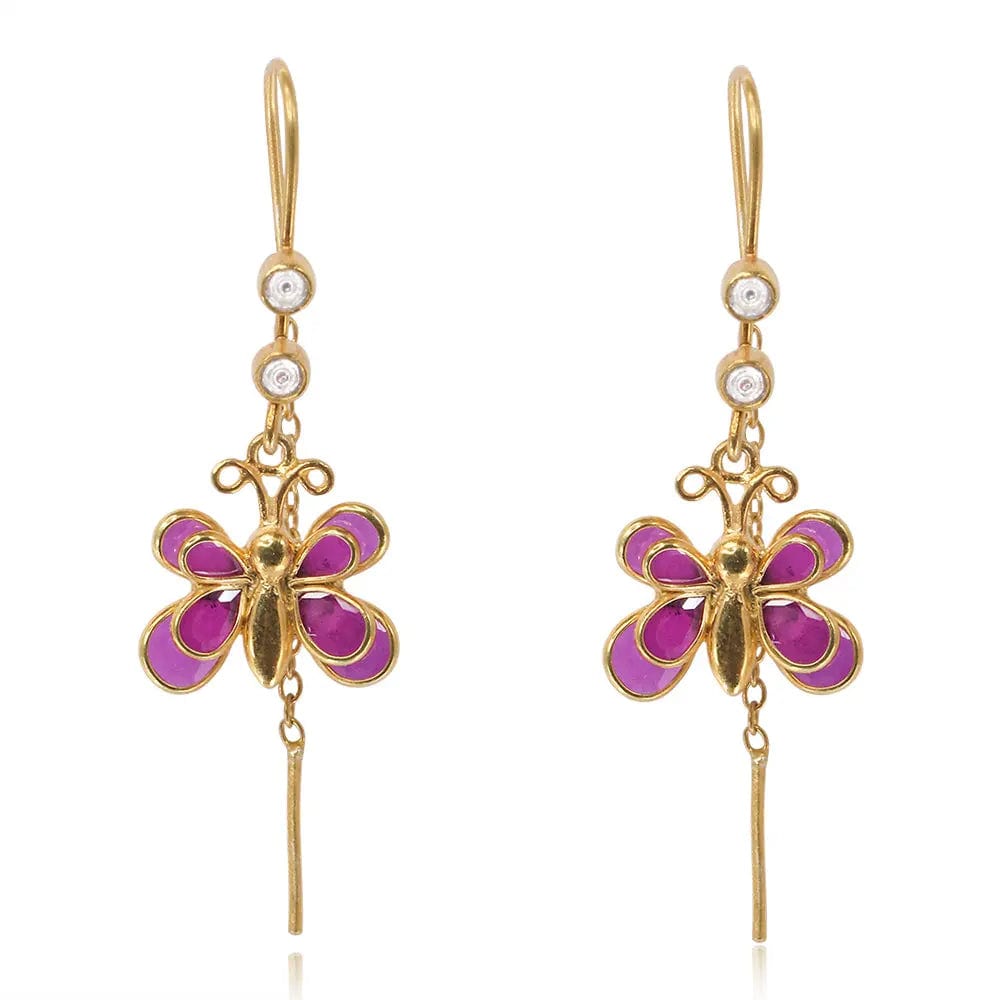 925 Sterling Silver Butterfly Sui Dhaga Earrings