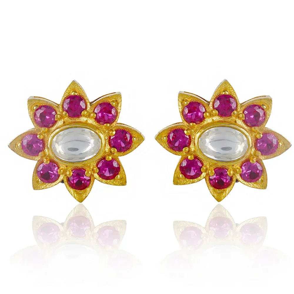 92.5 Silver Gold Plated Earring