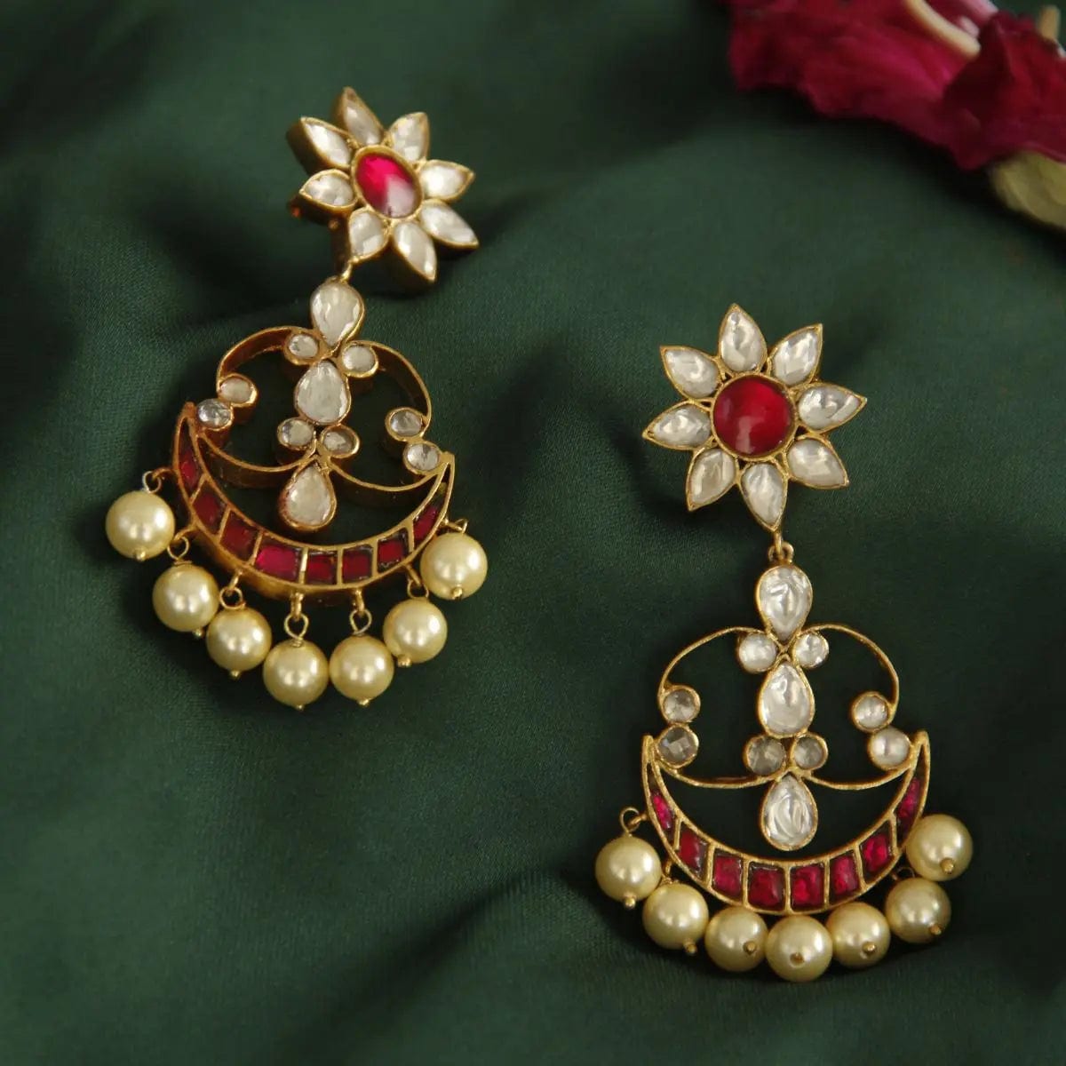 92.5 Silver Jadau Earrings