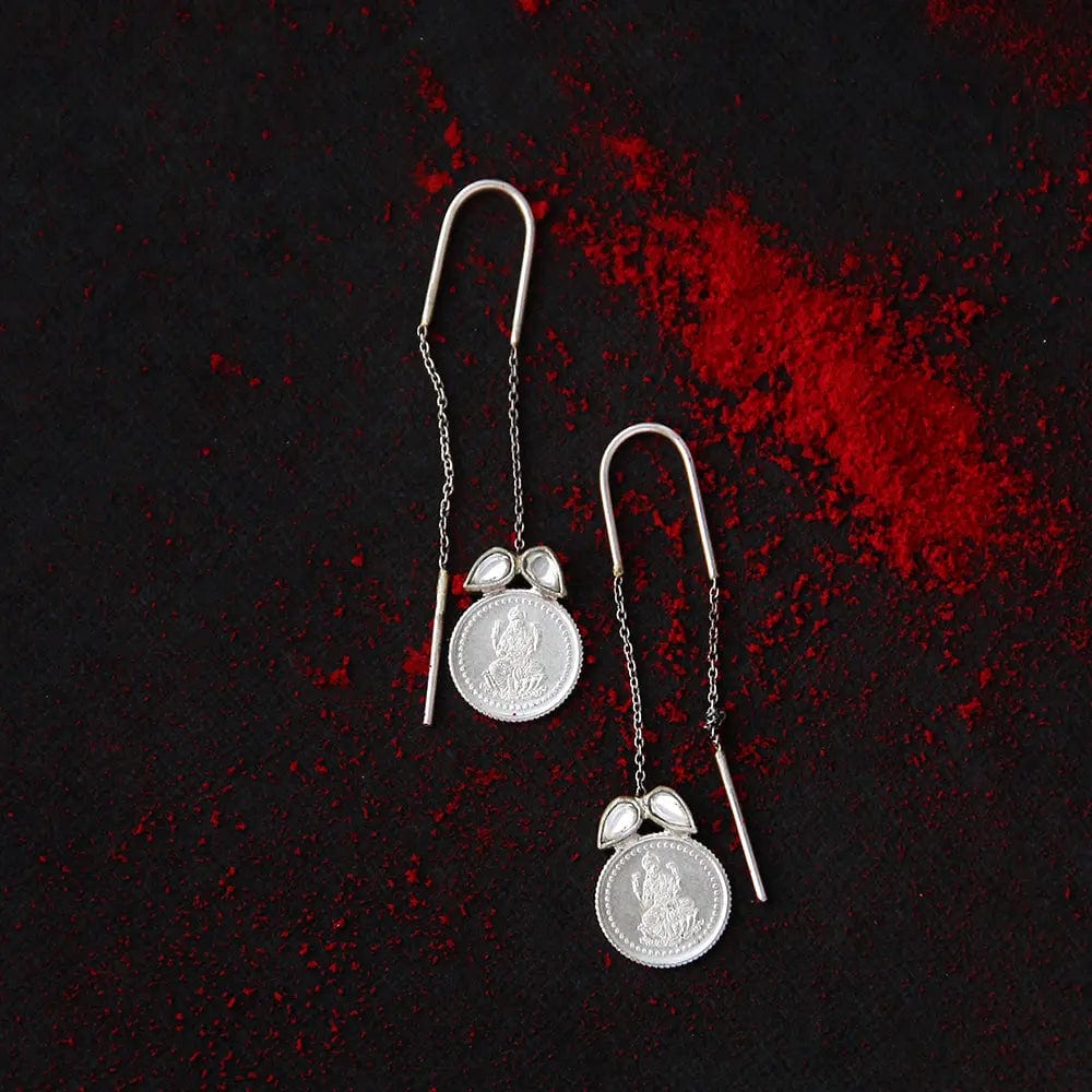 92.5 Silver Lakshmi Sui Dhaga Earring