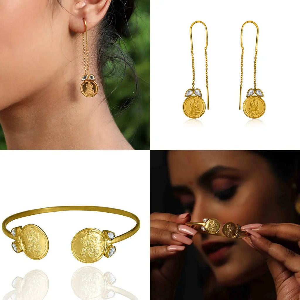 92.5 Silver Lakshmi Sui Dhaga Earring