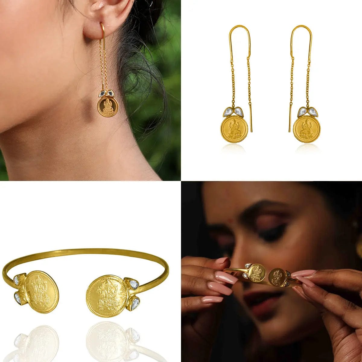 92.5 Silver Lakshmi Sui Dhaga Earring