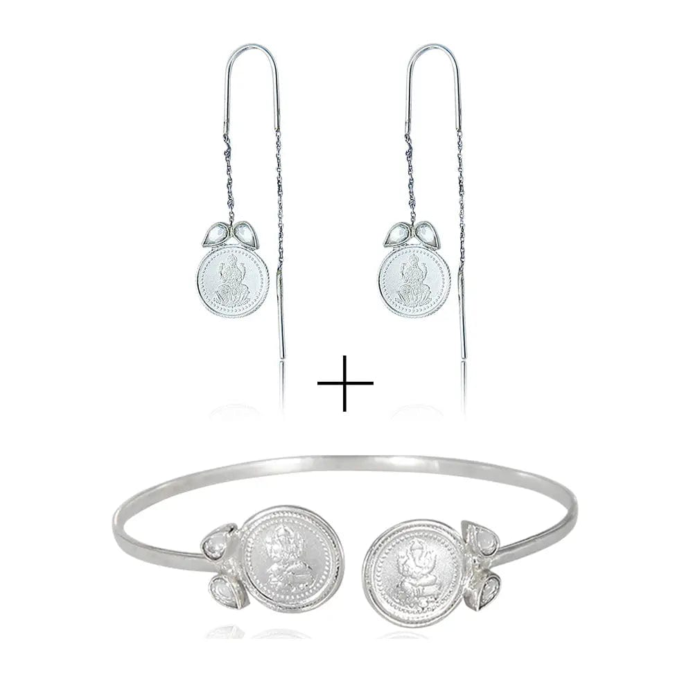 92.5 Silver Lakshmi Sui Dhaga Earring