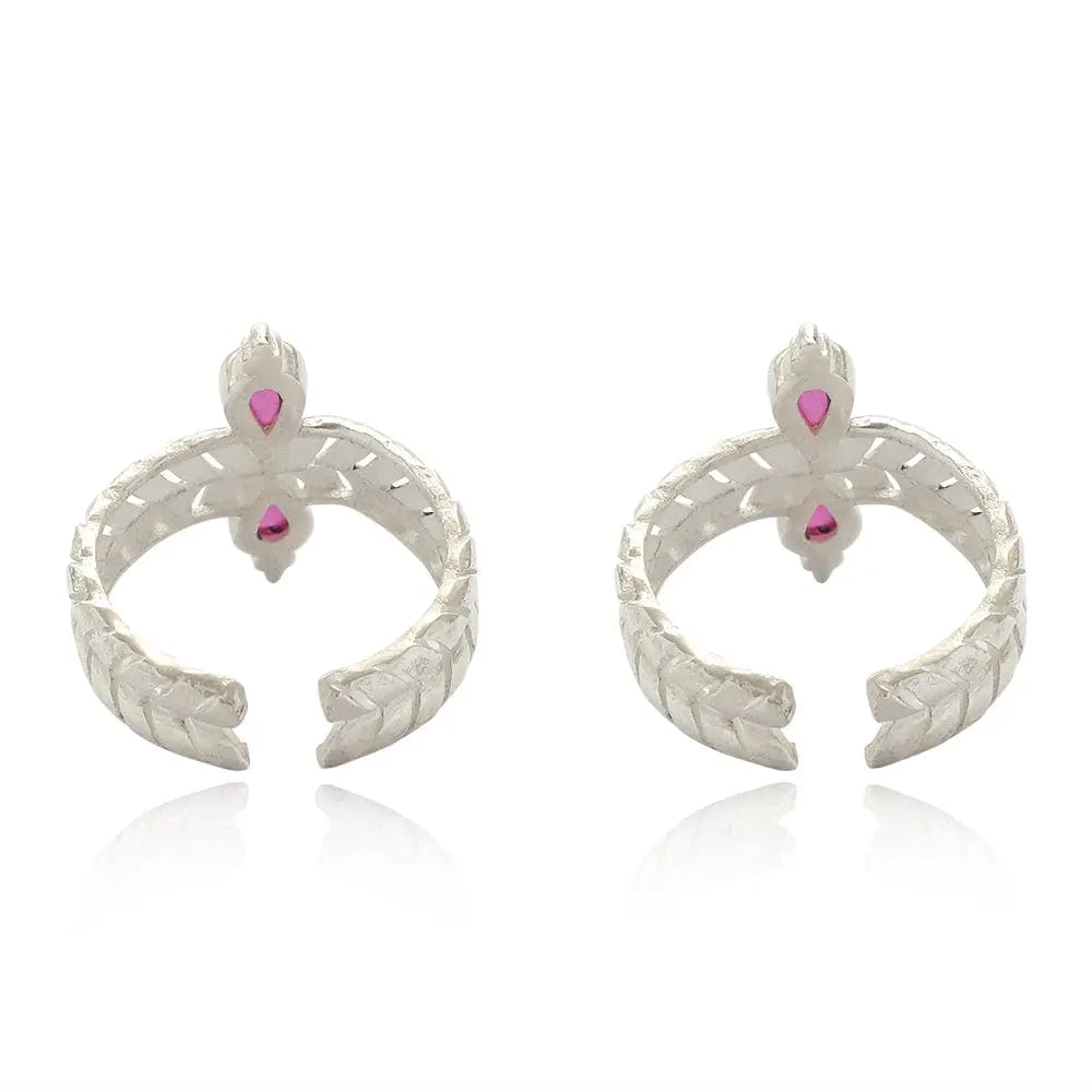 92.5 Silver Pink Toe Ring