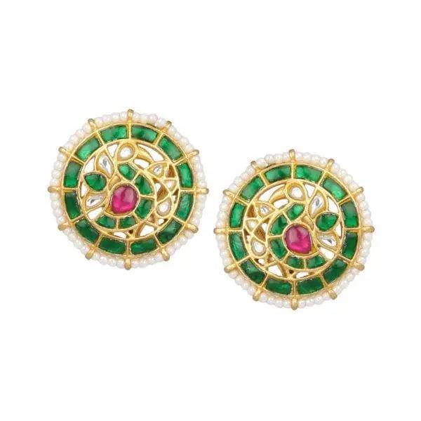 92.5 Silver Round Peacock Studs
