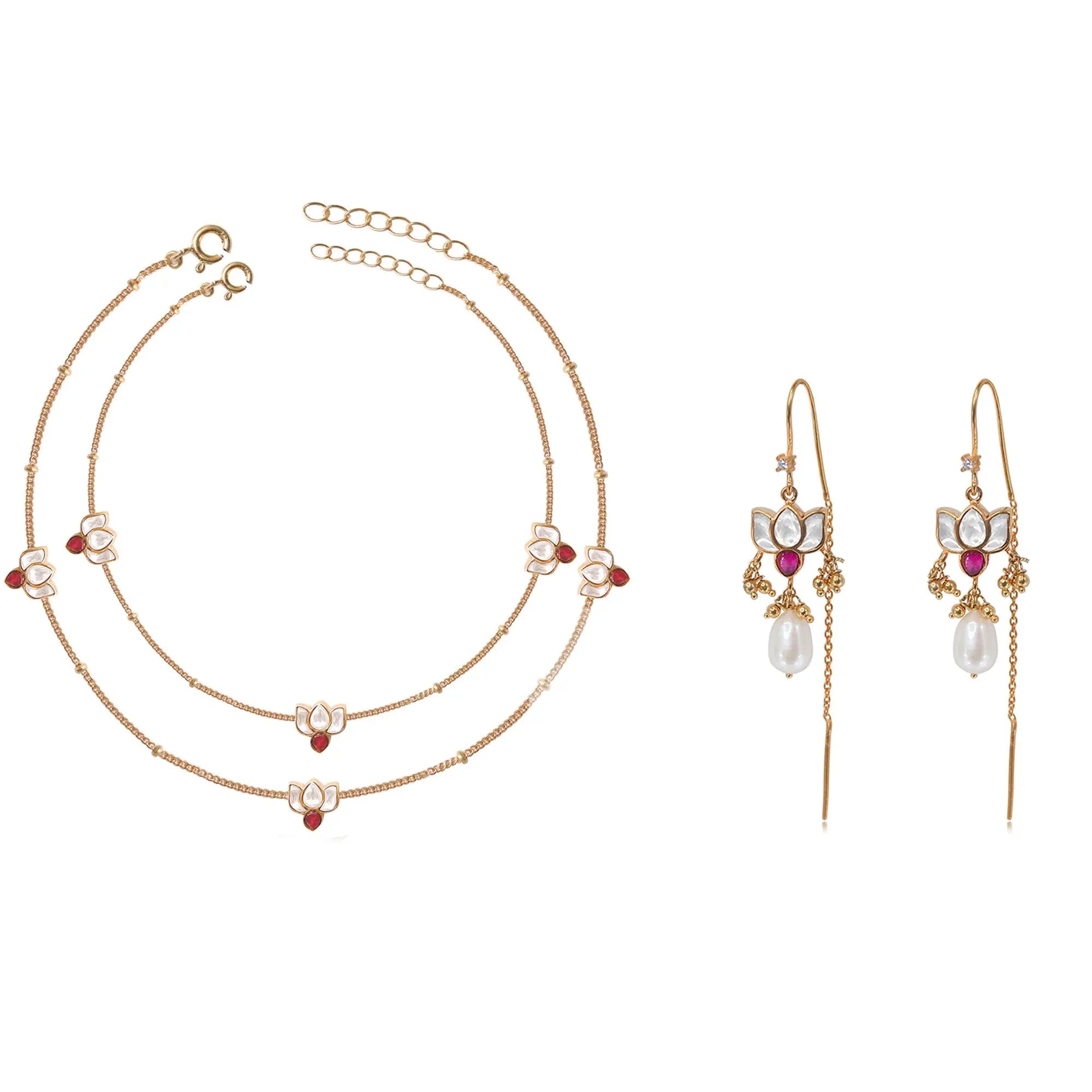 92.5 Silver White Lotus Set