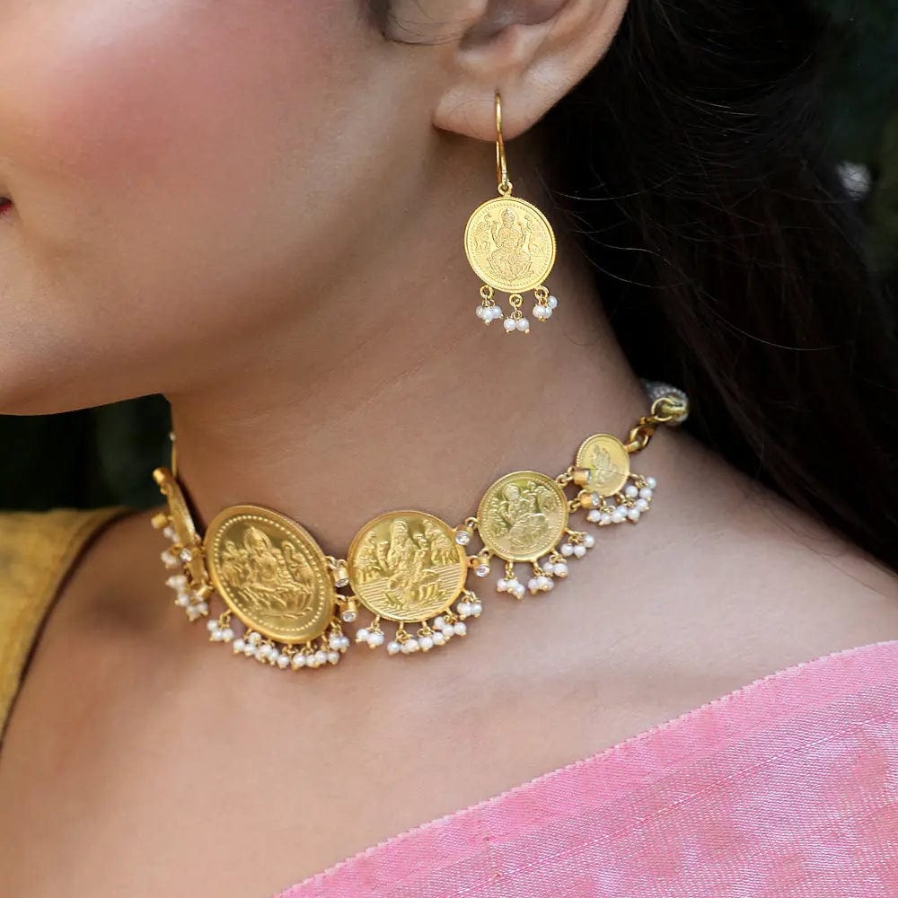 92.5 Silver coin Lakshmi Earring