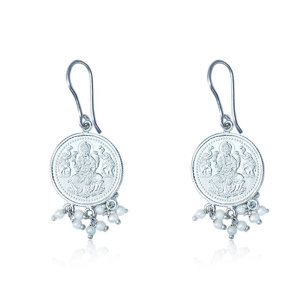 92.5 Silver coin Lakshmi Earring