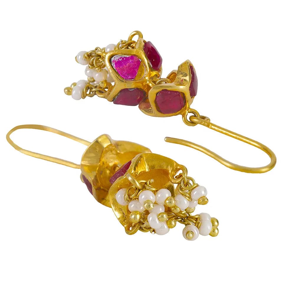 92.5 Silver Gold Plated Jhumka