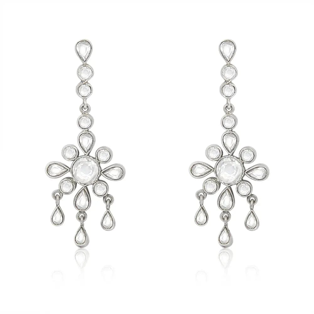 92.5 silver kundan dangling earring