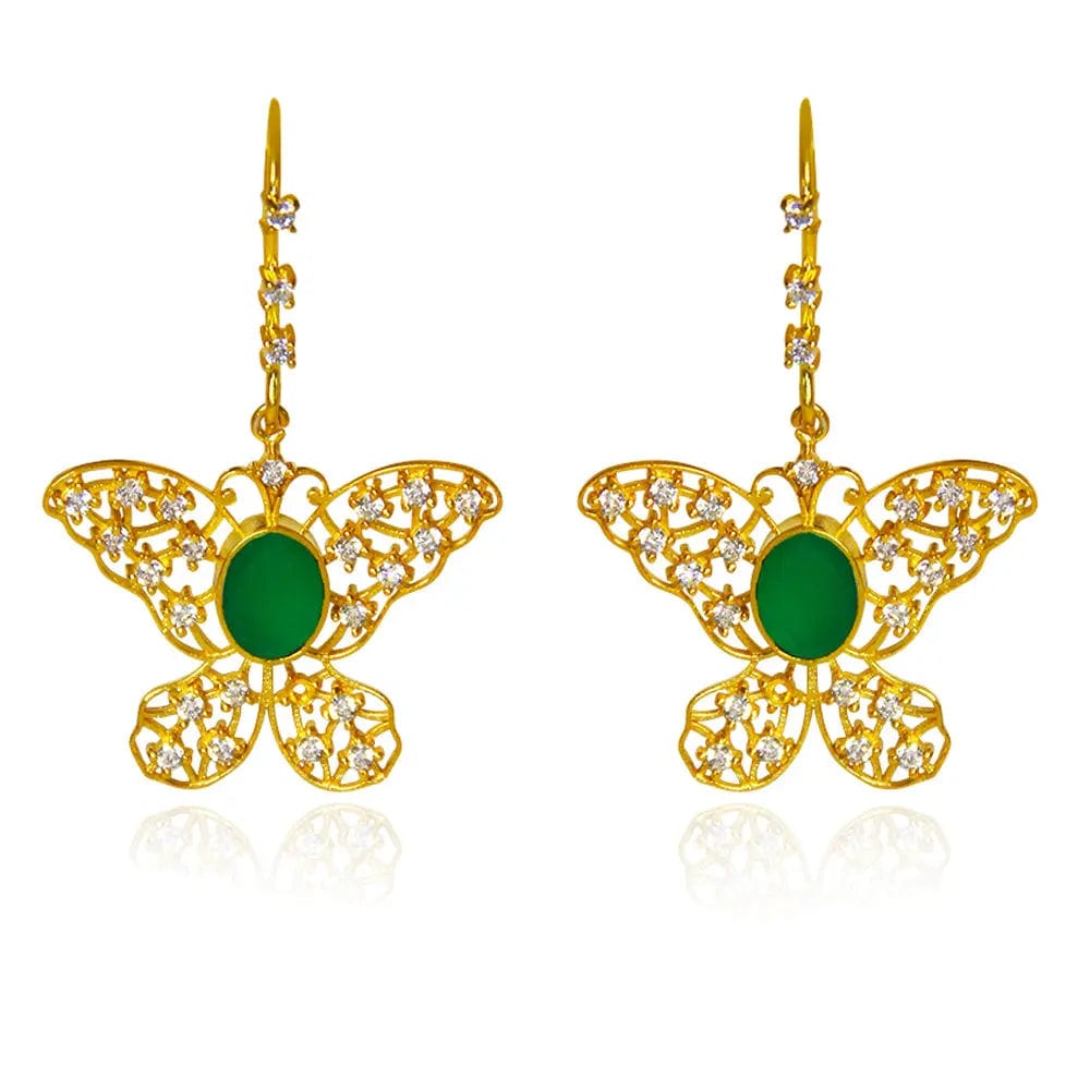 92.5 Silver Zircon Green Titli