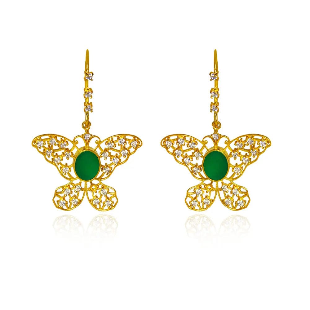 92.5 Silver Zircon Green Titli