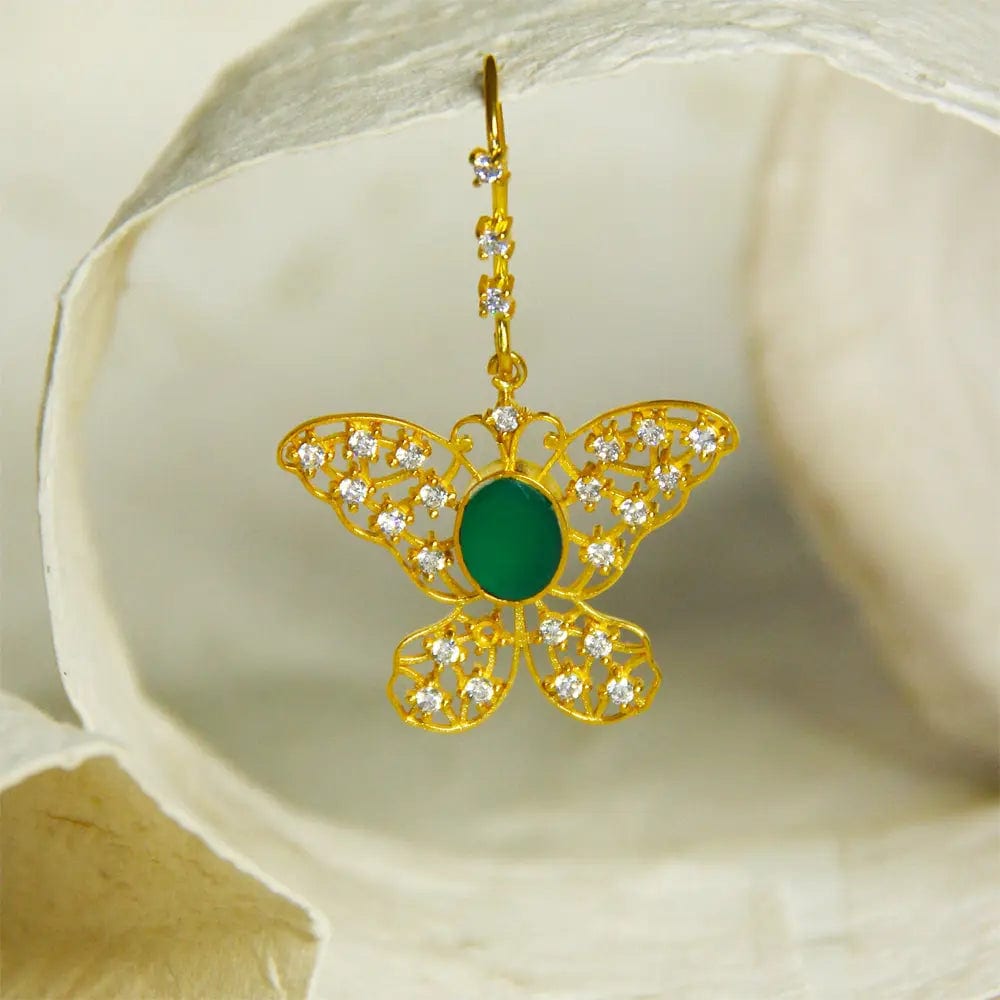 92.5 Silver Zircon Green Titli