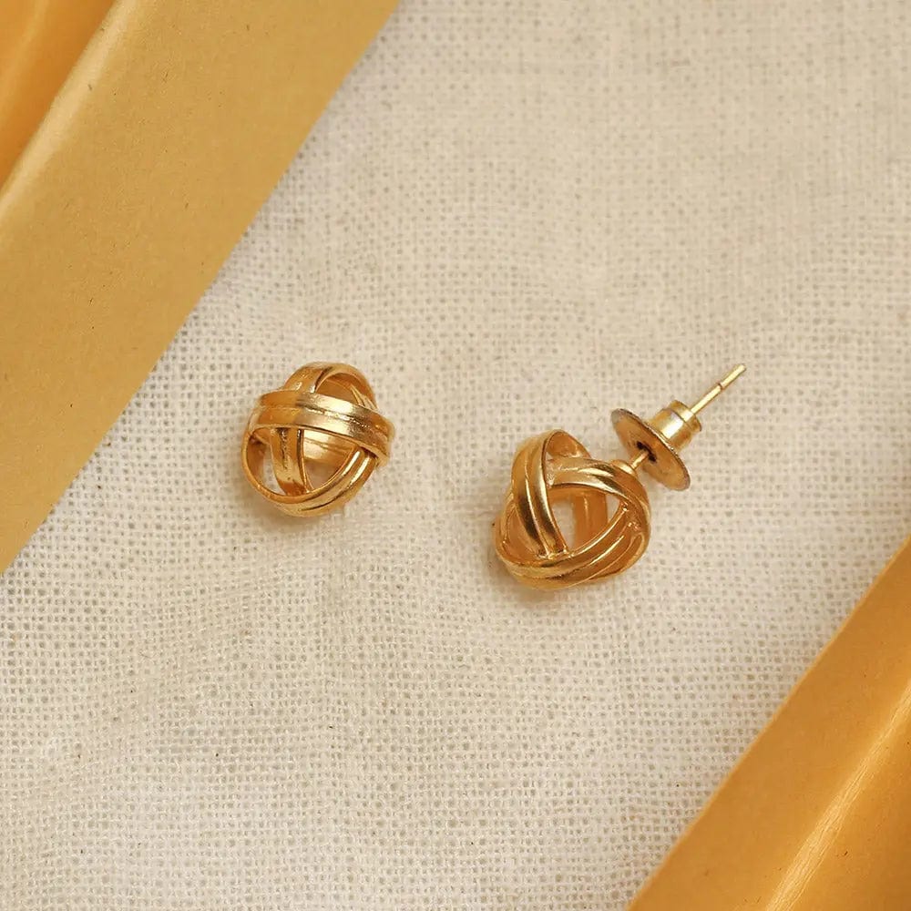 925 Sterling Silver Two Cross Knots Push Back Earrings