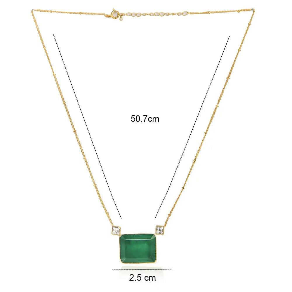 Silver Green Necklace