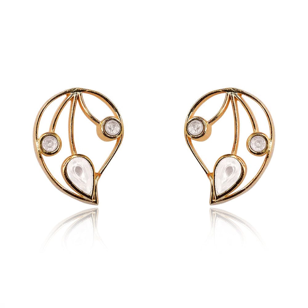 Silver 92.5 Aam Ras White Stone Studs
