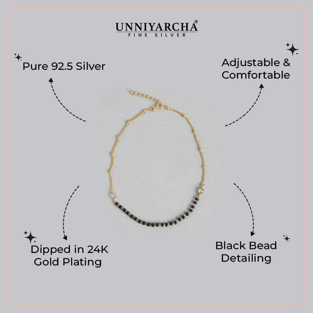 92.5 Sterling Silver Gold plated Anklet