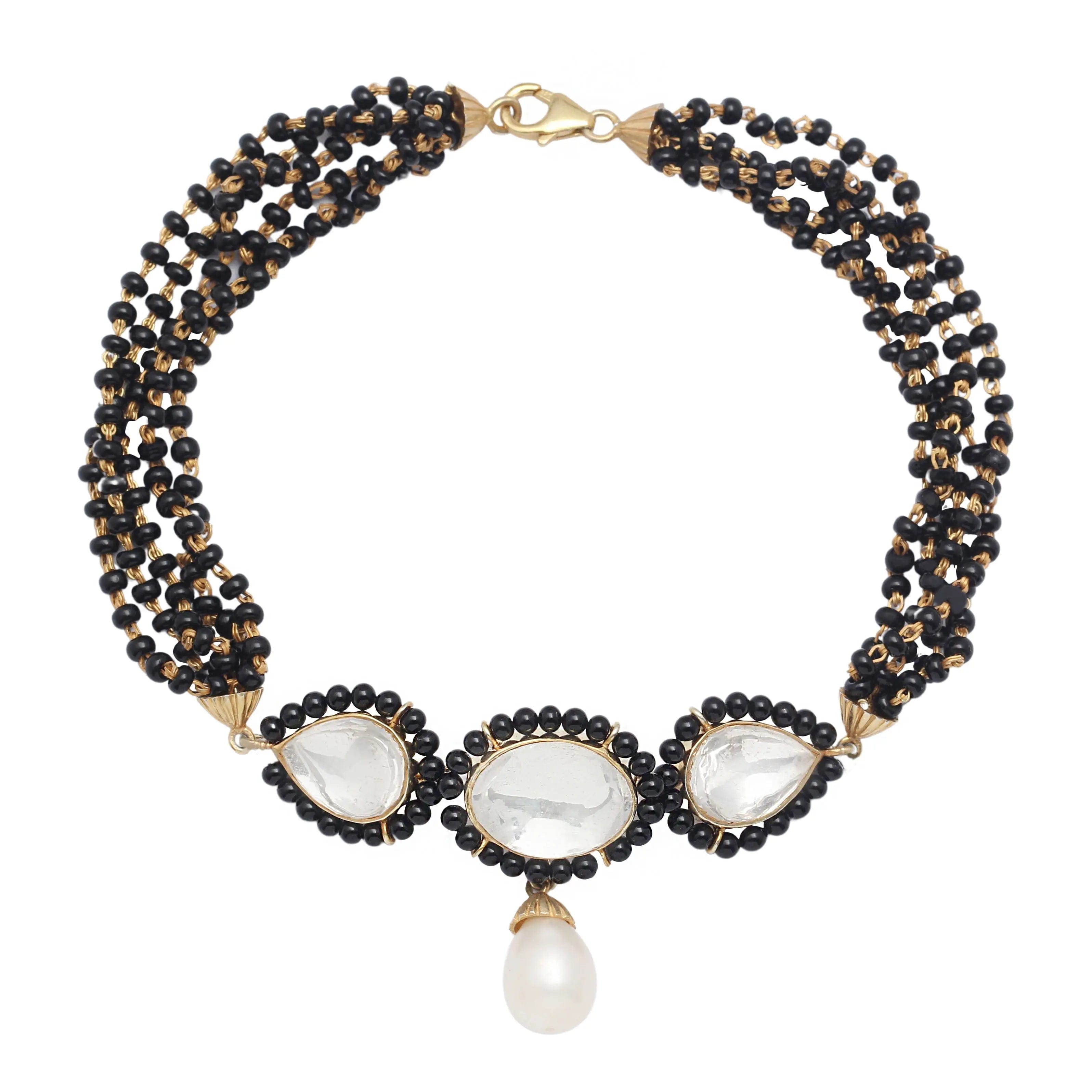Authentic Silver Black bead choker Mangalsutra