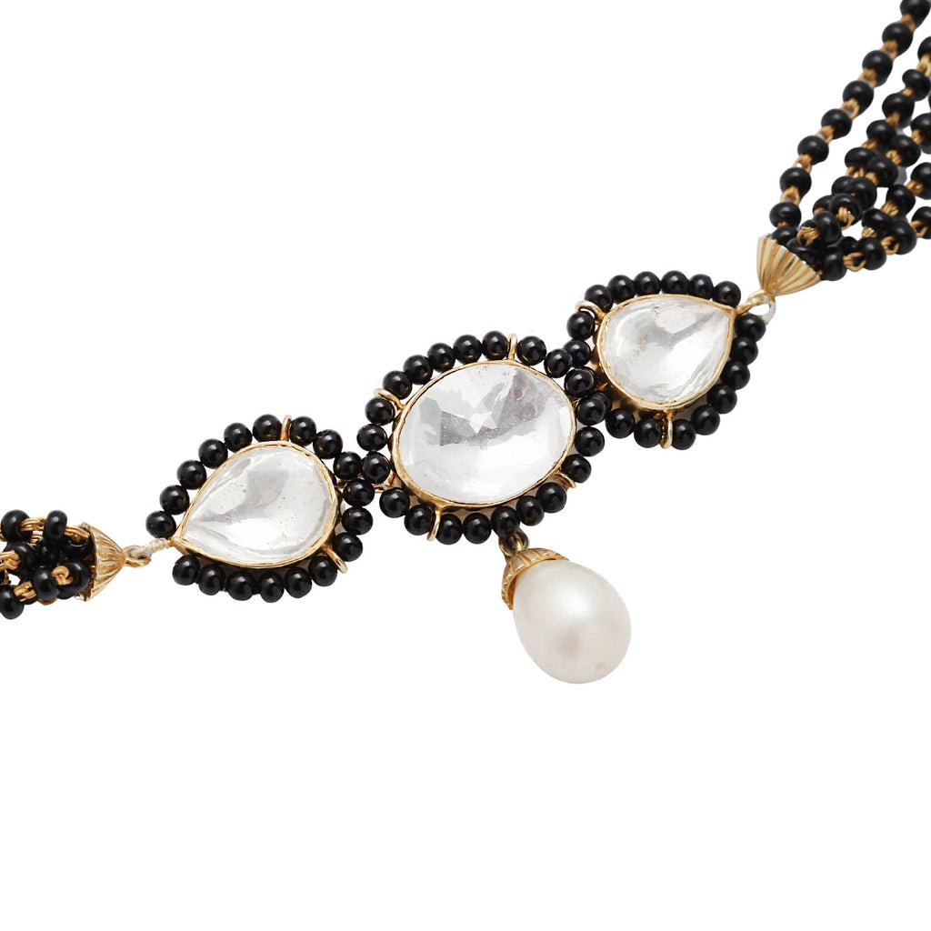 Authentic Silver Black bead choker Mangalsutra