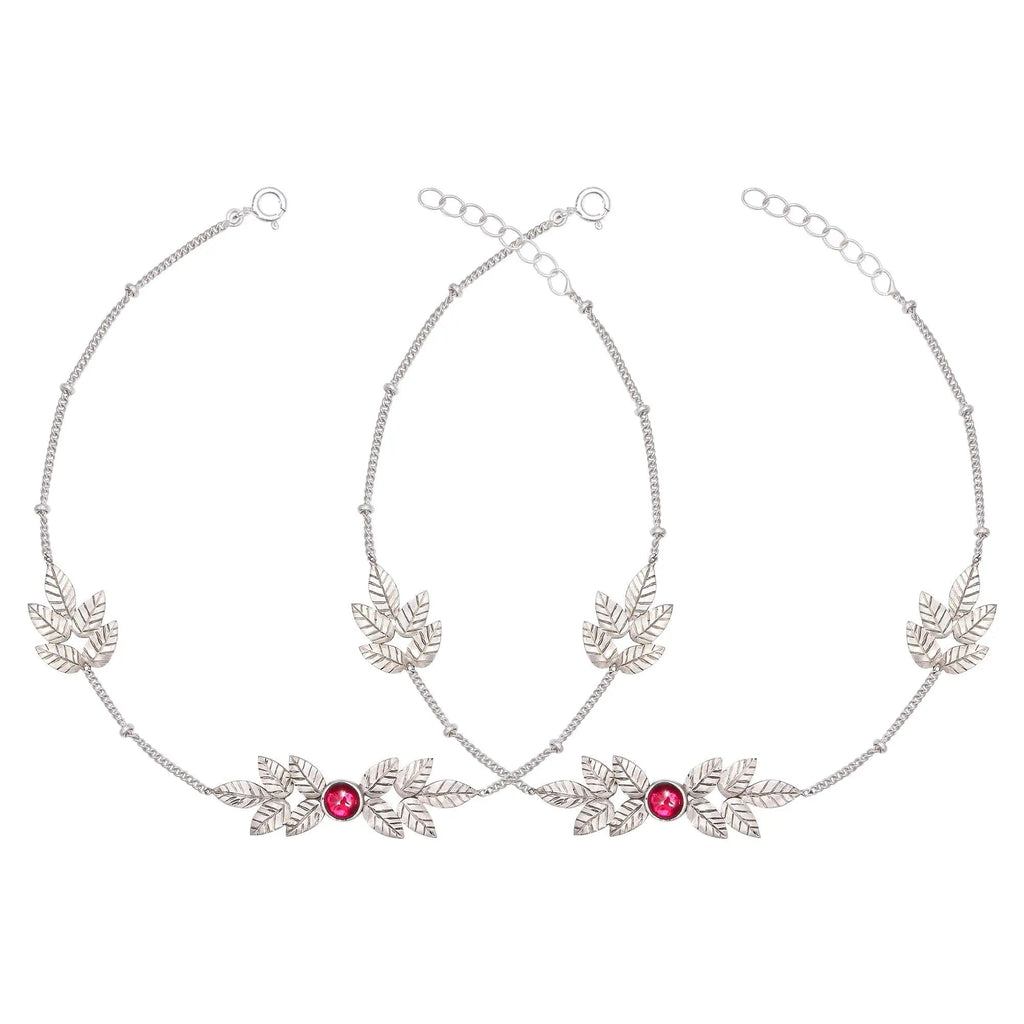 Autumn Leaves Silver 92.5 Anklet