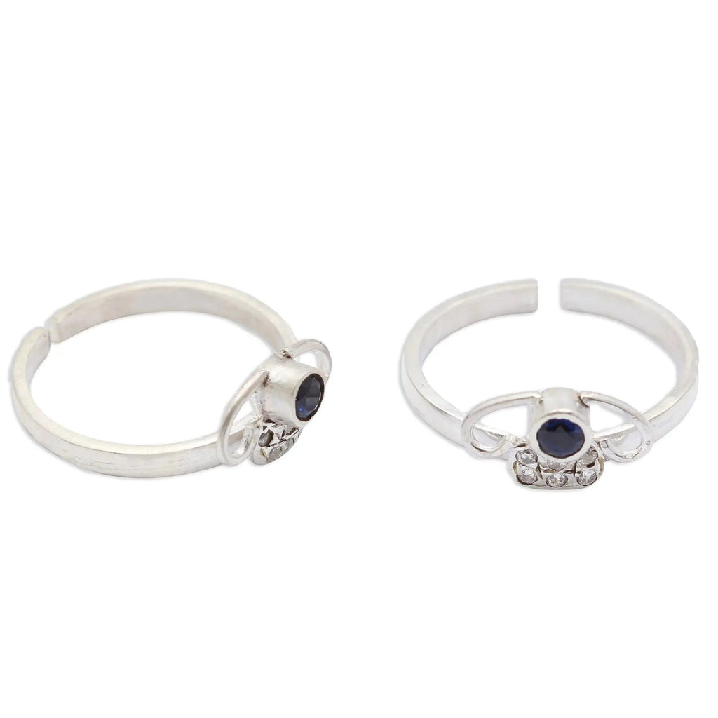 Blue Stone Toe Ring (Pair)