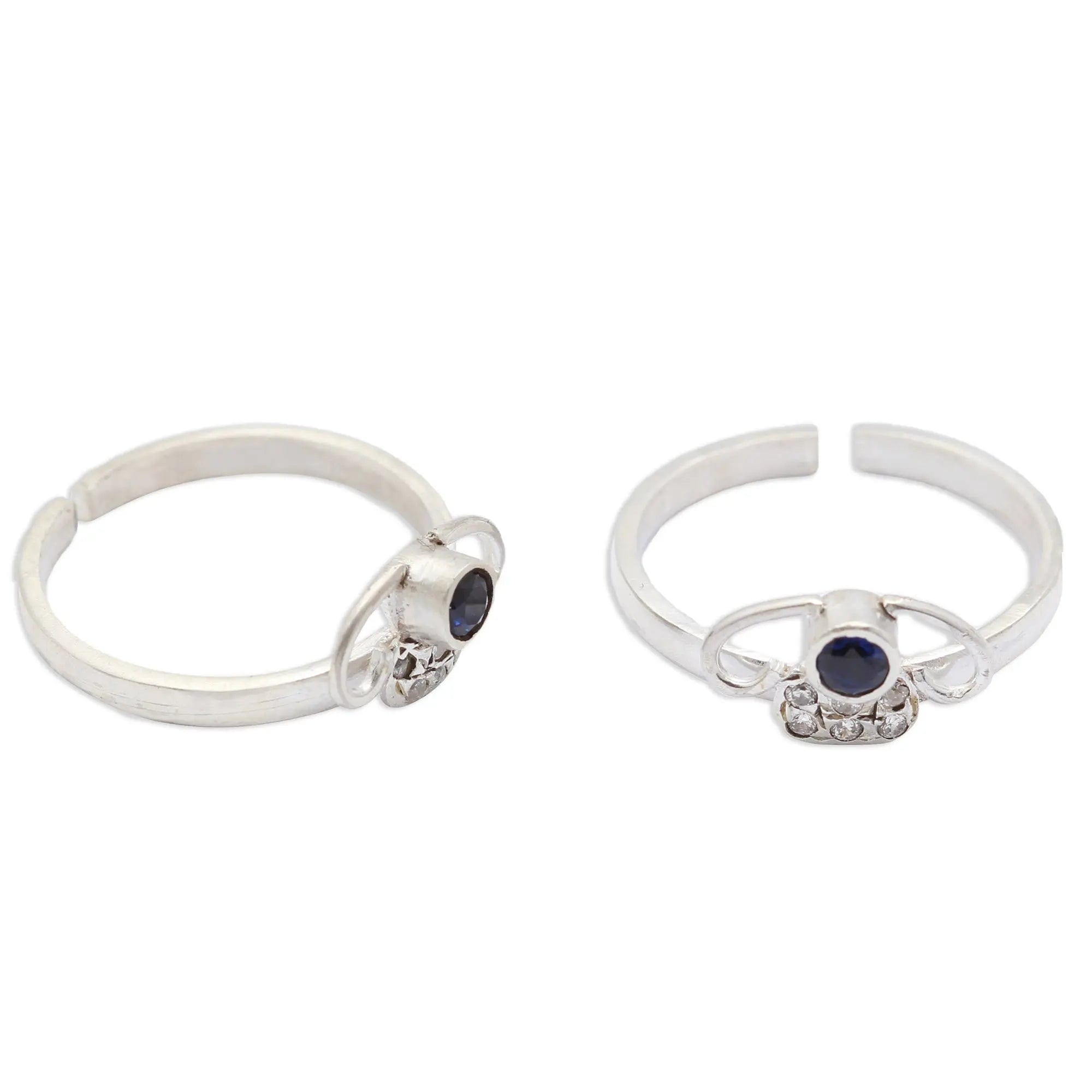 Blue Stone Toe Ring (Pair)