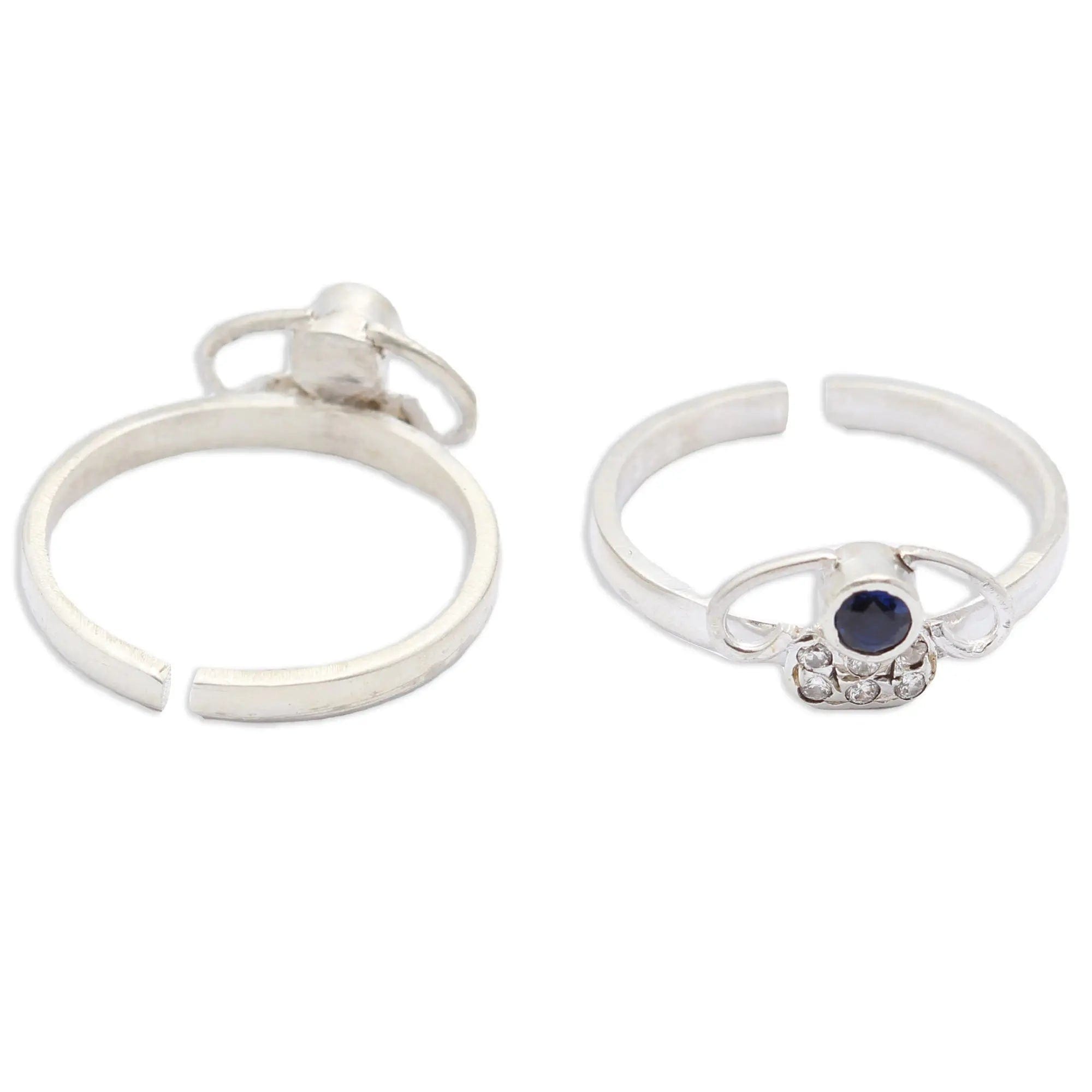 Blue Stone Toe Ring (Pair)